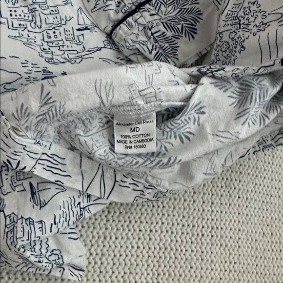 Alexander Del Rossa 100% Cotton Palm Beach Nautical Pajamas Size Medium - Picture 7 of 12